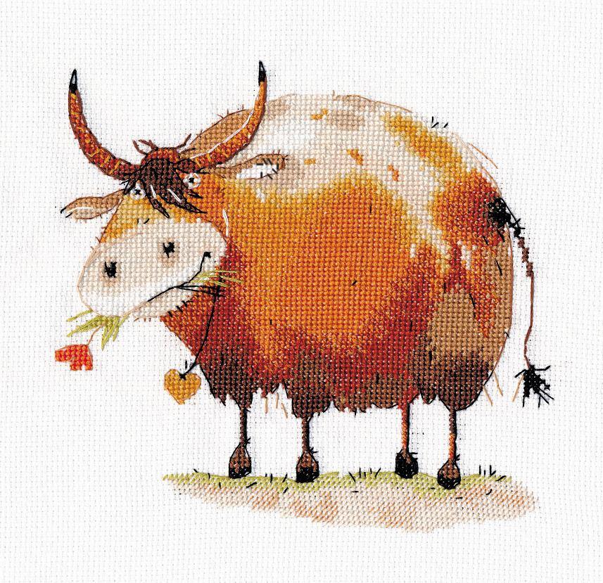 Goby-1 1330 Counted Cross Stitch Kit featuring Aida canvas, colorful threads, and a needle, perfect for crafting.